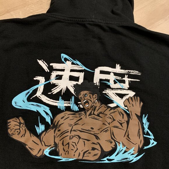 IShowSpeed 2021 Anime Hoodie Men's Large L Black Blue Sweatshirt I Show Speed - Picture 5 of 7